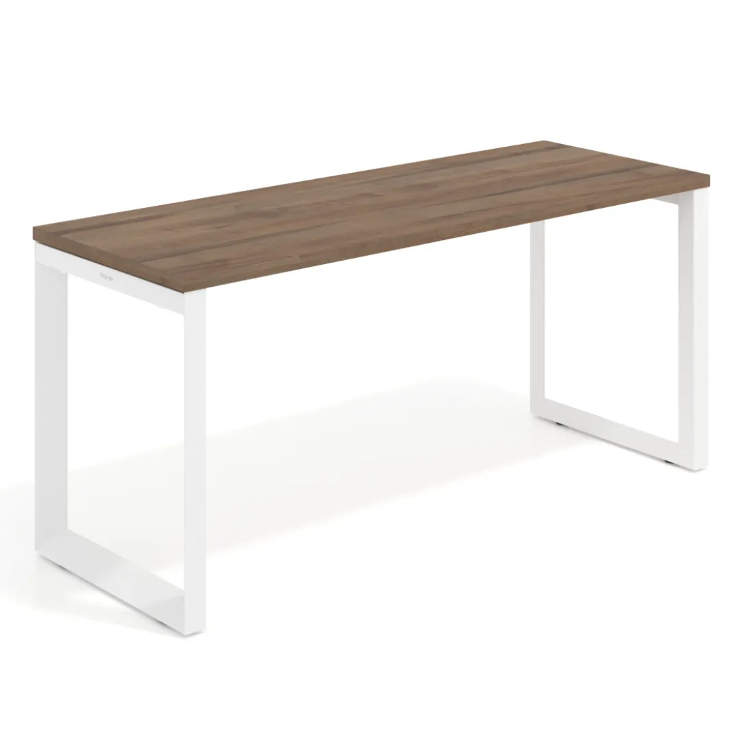 Mesa de escritorio pequeña Delta, fondo 60cm, estructura blanca