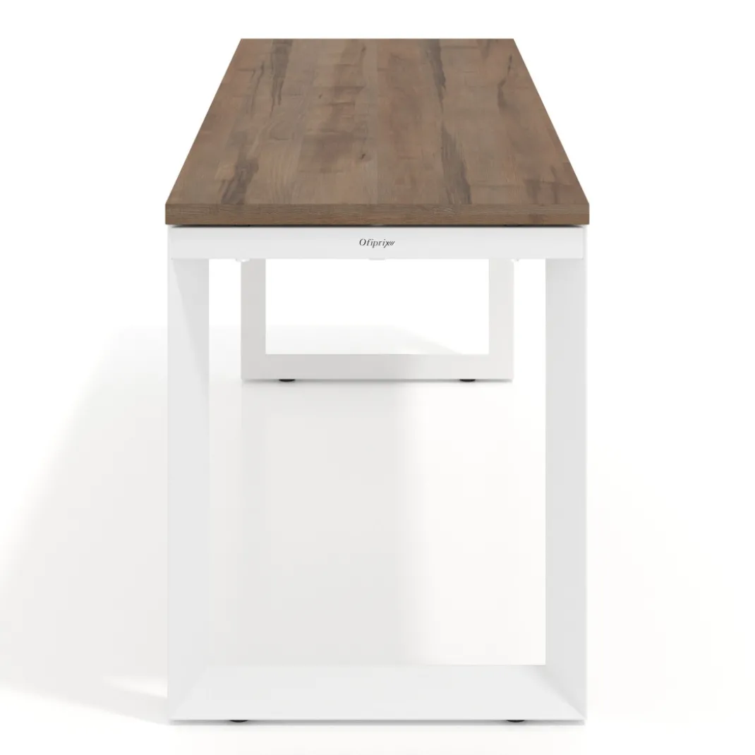 Mesa de escritorio pequeña Delta, fondo 60cm, estructura blanca