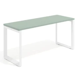 Mesa de escritorio pequeña Delta, fondo 60cm, estructura blanca