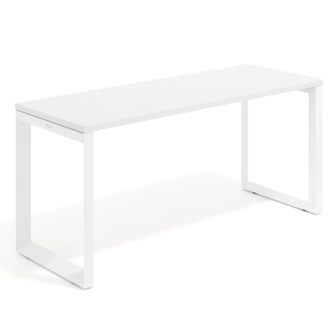 Mesa de escritorio pequeña Delta, fondo 60cm, estructura blanca