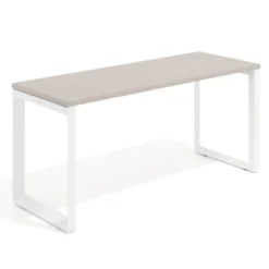 Mesa de escritorio pequeña Delta, fondo 60cm, estructura blanca