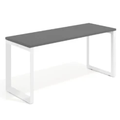Mesa de escritorio pequeña Delta, fondo 60cm, estructura blanca