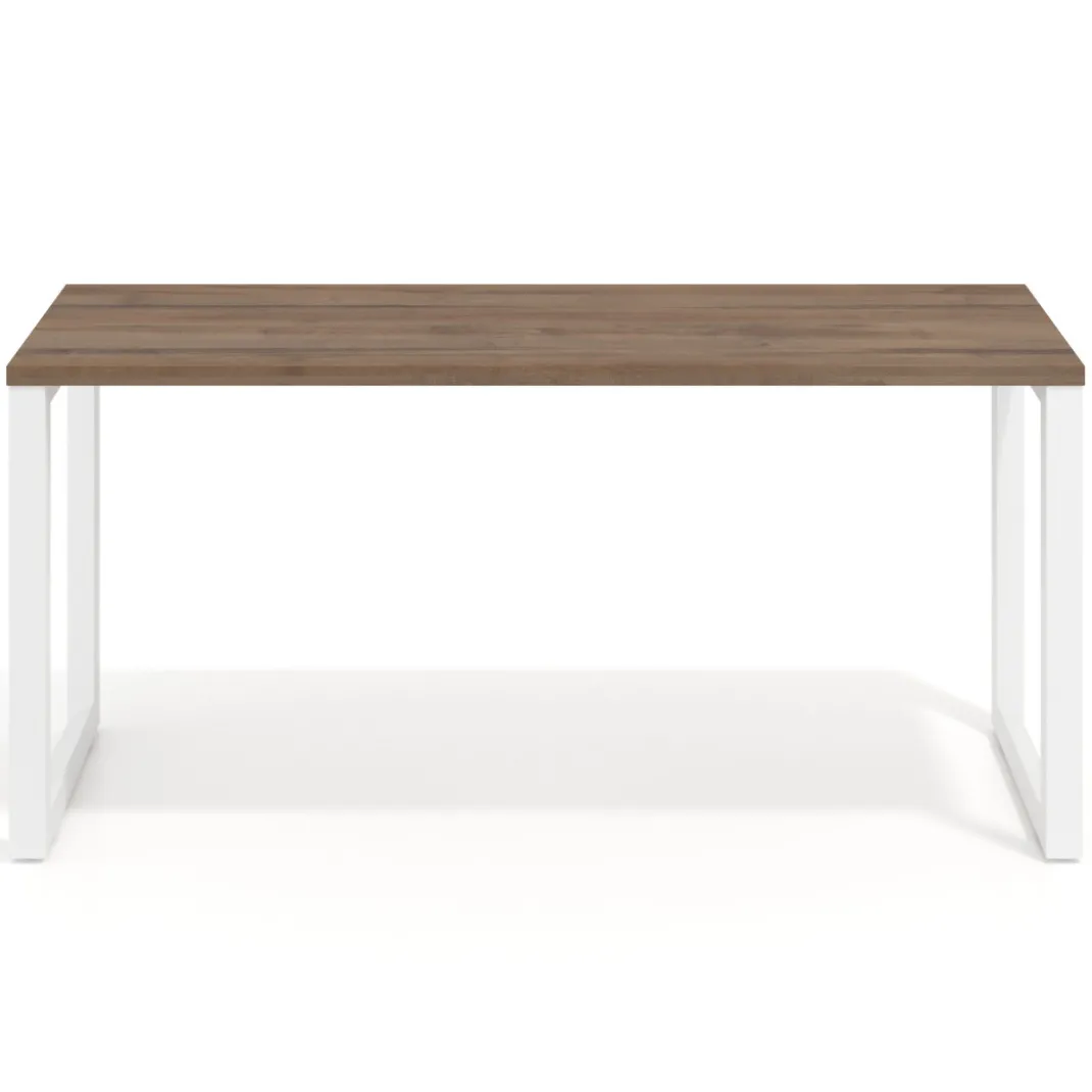 Mesa de escritorio pequeña Delta, fondo 60cm, estructura blanca