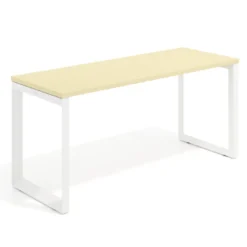 Mesa de escritorio pequeña Delta, fondo 60cm, estructura blanca