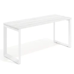 Mesa de escritorio pequeña Delta, fondo 60cm, estructura blanca