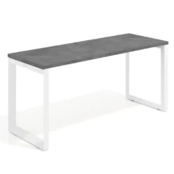Mesa de escritorio pequeña Delta, fondo 60cm, estructura blanca