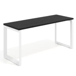 Mesa de escritorio pequeña Delta, fondo 60cm, estructura blanca