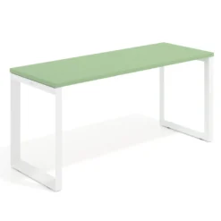 Mesa de escritorio pequeña Delta, fondo 60cm, estructura blanca