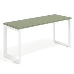 Mesa de escritorio pequeña Delta, fondo 60cm, estructura blanca