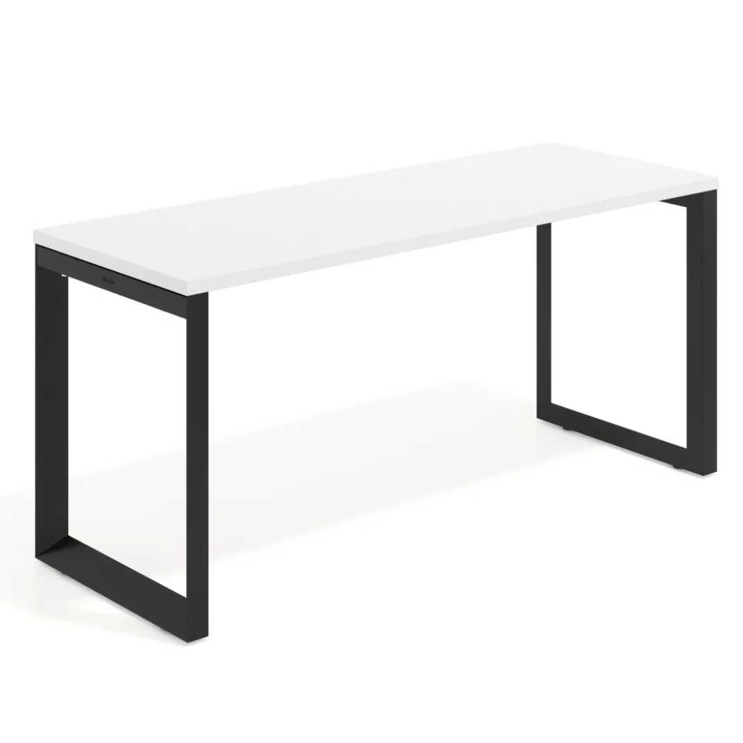 Mesa de escritorio pequeña Delta, fondo 60cm, estructura negra