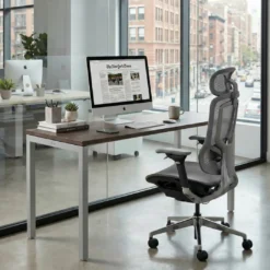 Mesa de escritorio pequeña Kube fondo 60cm estructura aluminio