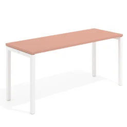 Mesa de escritorio pequeña Kube fondo 60cm estructura blanca