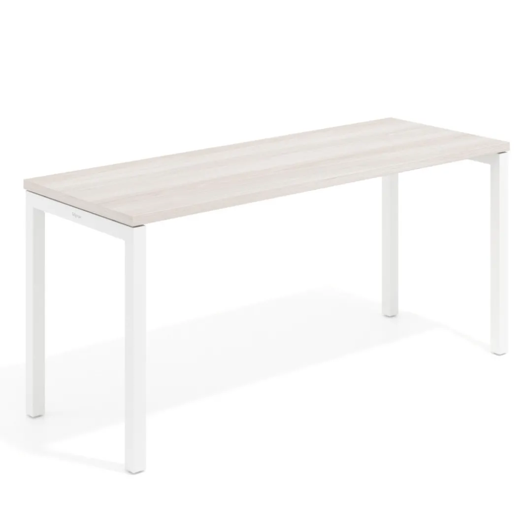 Mesa de escritorio pequeña Kube fondo 60cm estructura blanca