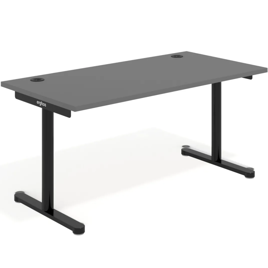 Mesa de Escritorio Tdesk, fondo 80cm, estructura negra, sobre recto