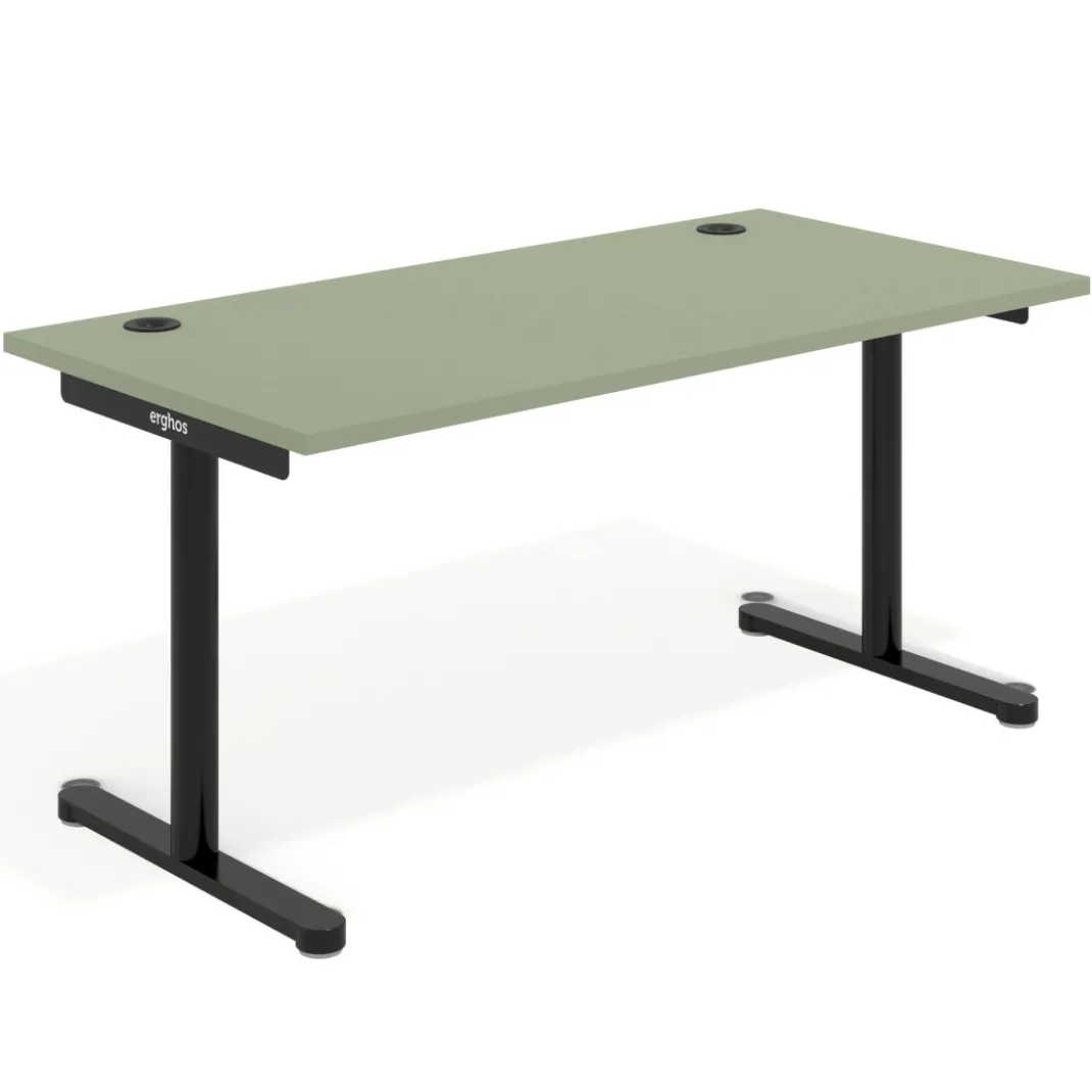 Mesa de Escritorio Tdesk, fondo 80cm, estructura negra, sobre recto