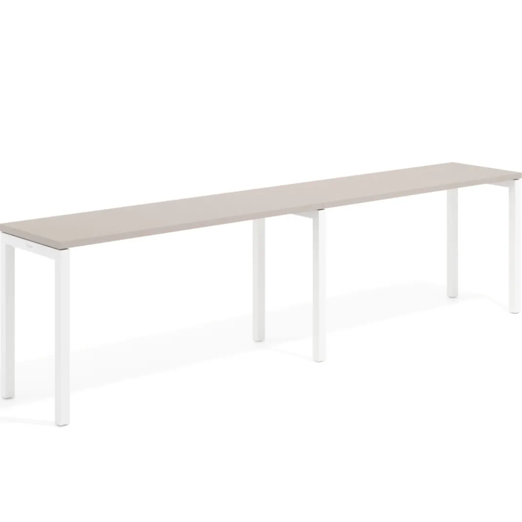Mesa de formación progresiva doble Kube, fondo 50cm, estructura blanco
