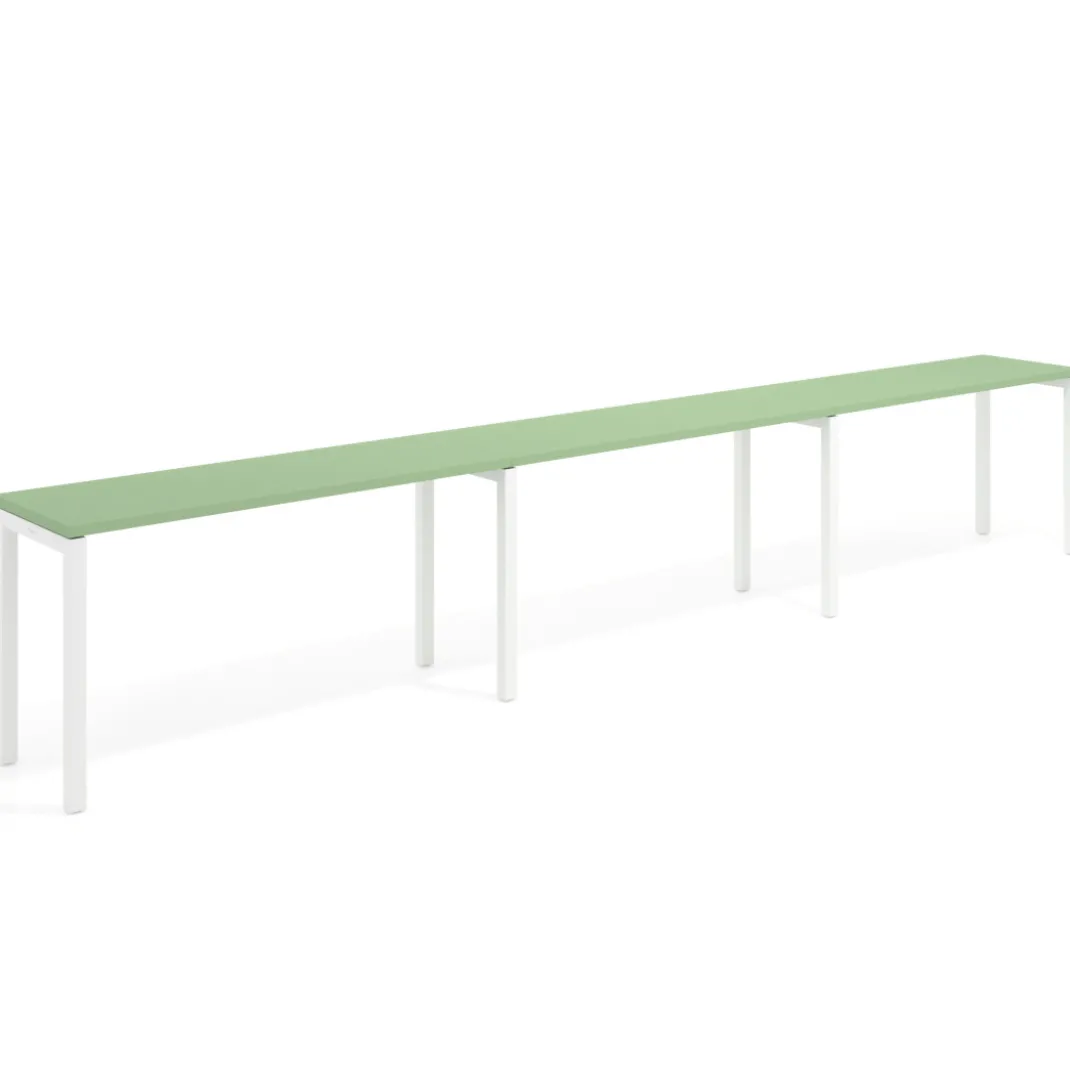 Mesa de formación progresiva triple Kube, fondo 50cm, estructura blanco