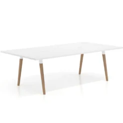 Mesa de juntas rectangular Arki con encimera continua fondo 126 cm
