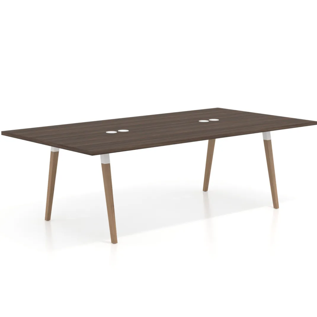 Mesa de juntas rectangular Arki con encimera continua fondo 126 cm