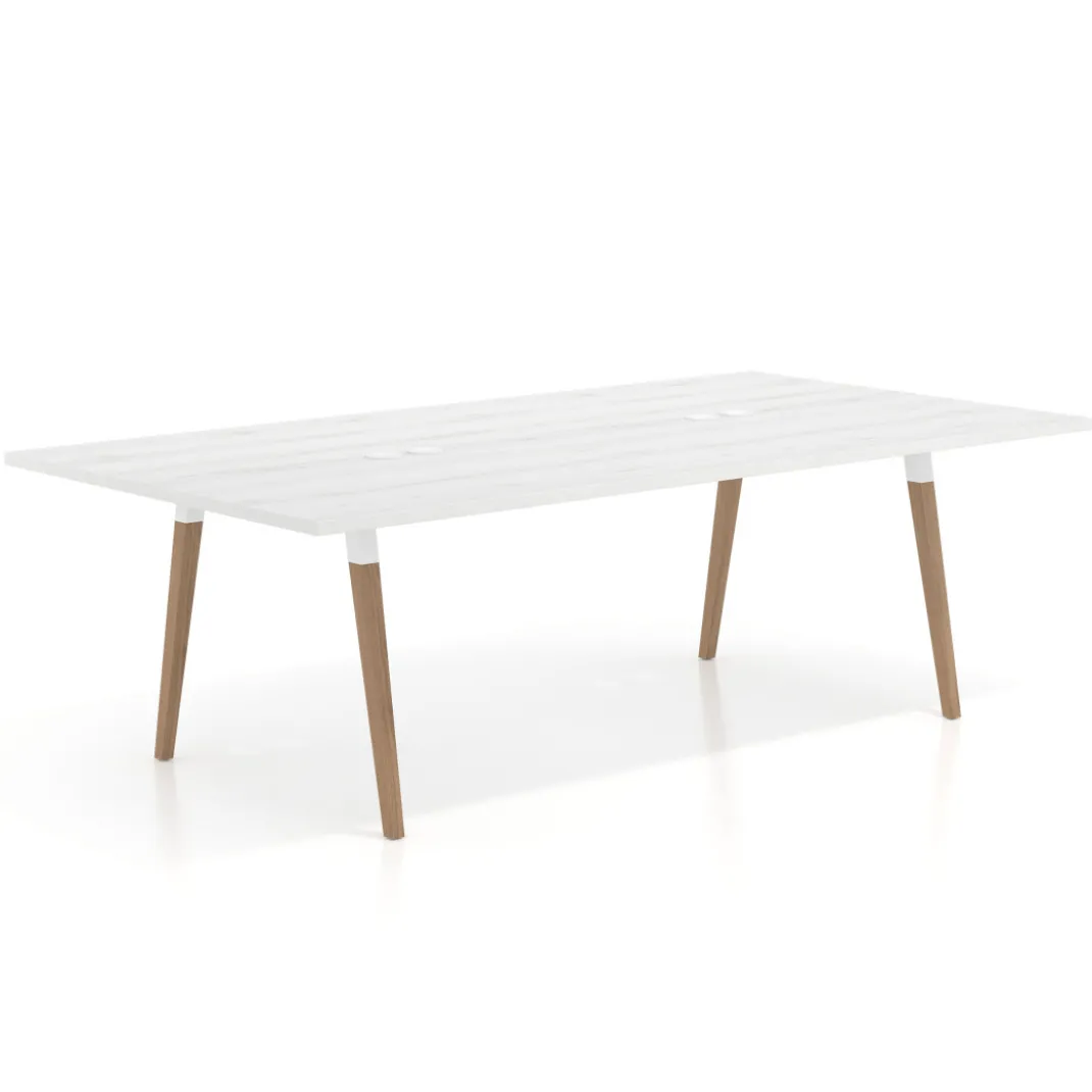 Mesa de juntas rectangular Arki con encimera continua fondo 126 cm