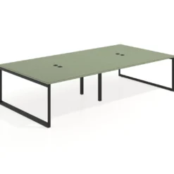 Mesa de juntas rectangular doble fondo 166 cm, estructura negra