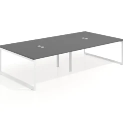 Mesa de juntas rectangular doble fondo 166 cm, estructura blanca