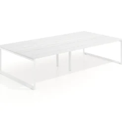 Mesa de juntas rectangular doble fondo 166 cm, estructura blanca