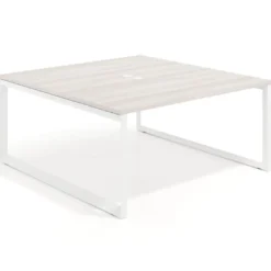 Mesa de juntas rectangular fondo 166 cm, estructura blanca