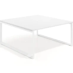 Mesa de juntas rectangular fondo 166 cm, estructura blanca