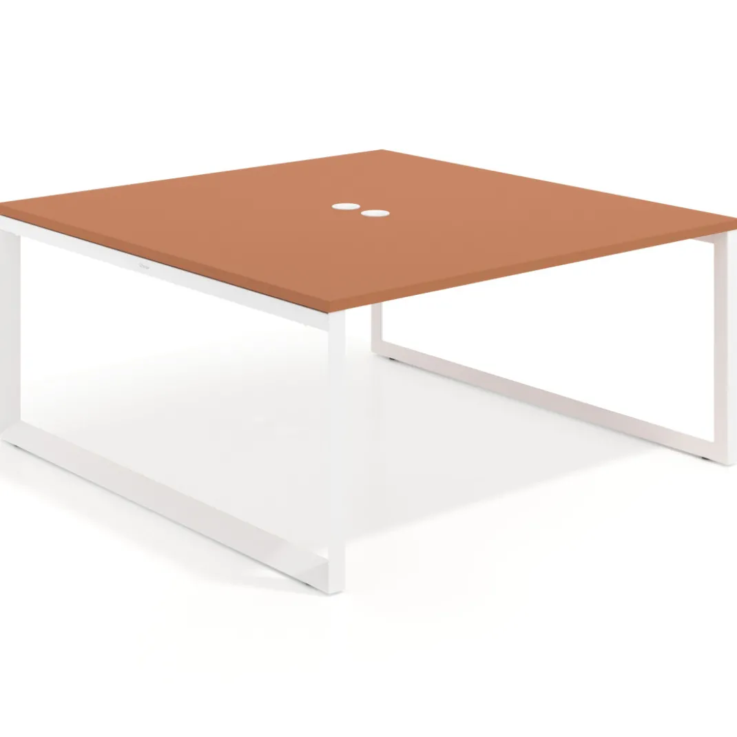Mesa de juntas rectangular fondo 166 cm, estructura blanca
