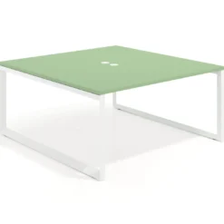 Mesa de juntas rectangular fondo 166 cm, estructura blanca