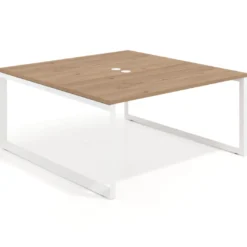 Mesa de juntas rectangular fondo 166 cm, estructura blanca