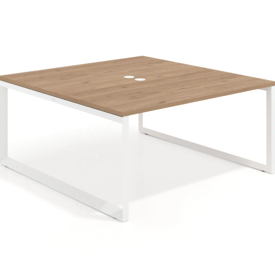 Mesa de juntas rectangular fondo 166 cm, estructura blanca