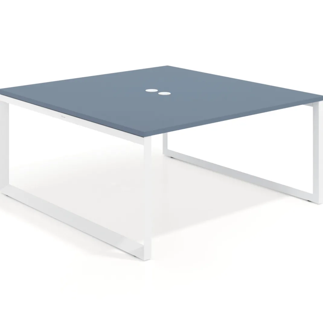 Mesa de juntas rectangular fondo 166 cm, estructura blanca