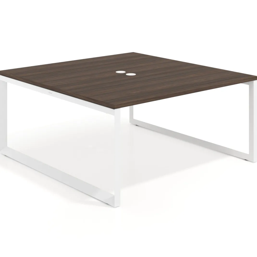 Mesa de juntas rectangular fondo 166 cm, estructura blanca