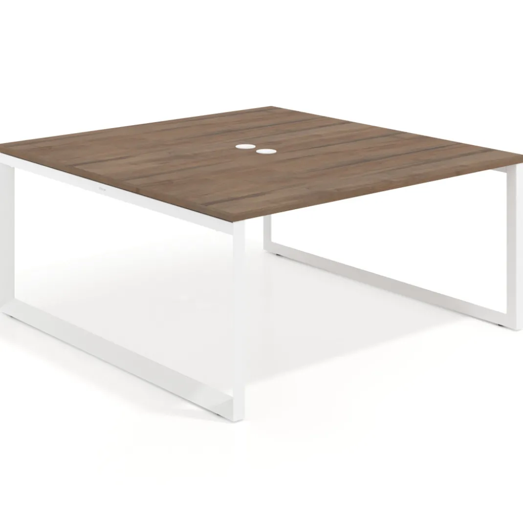 Mesa de juntas rectangular fondo 166 cm, estructura blanca