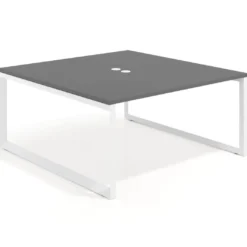 Mesa de juntas rectangular fondo 166 cm, estructura blanca