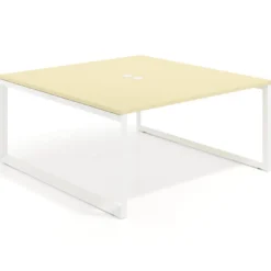 Mesa de juntas rectangular fondo 166 cm, estructura blanca