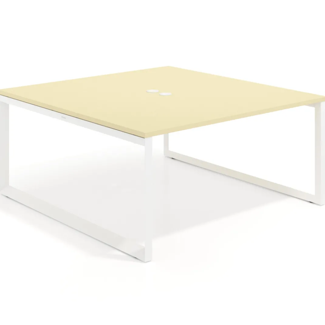 Mesa de juntas rectangular fondo 166 cm, estructura blanca