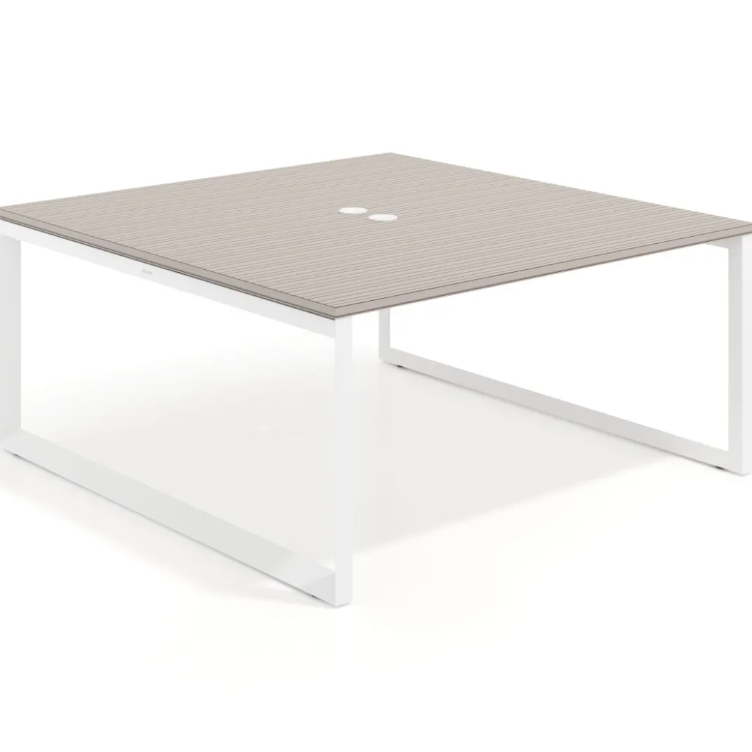Mesa de juntas rectangular fondo 166 cm, estructura blanca