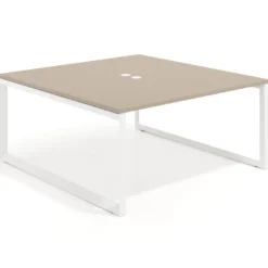 Mesa de juntas rectangular fondo 166 cm, estructura blanca