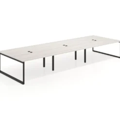 Mesa de juntas rectangular triple fondo 166 cm, estructura negra