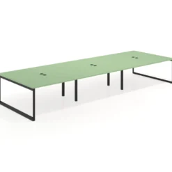 Mesa de juntas rectangular triple fondo 166 cm, estructura negra