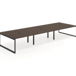 Mesa de juntas rectangular triple fondo 166 cm, estructura negra