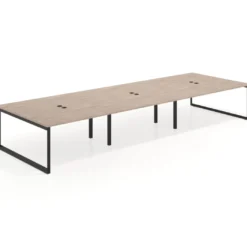 Mesa de juntas rectangular triple fondo 166 cm, estructura negra