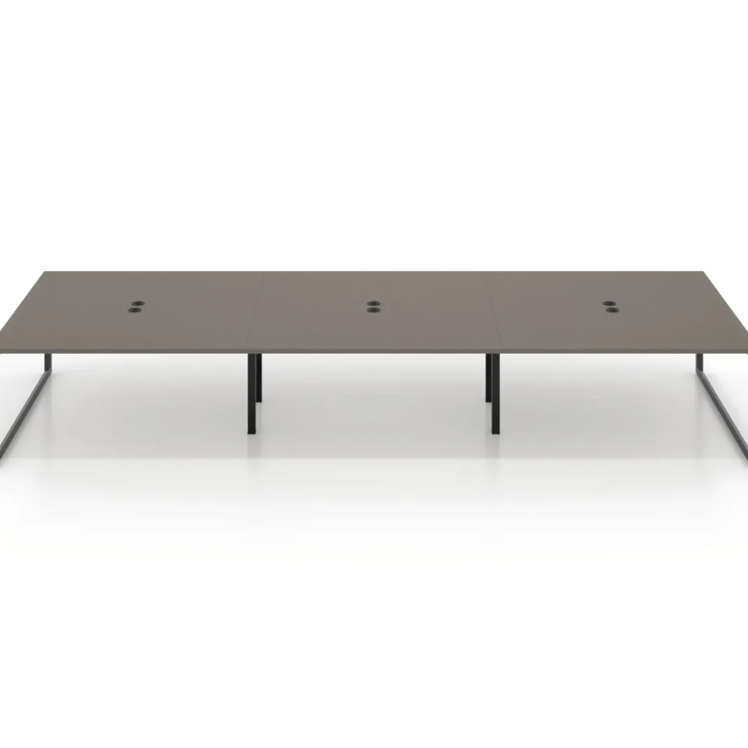 Mesa de juntas rectangular triple fondo 166 cm, estructura negra