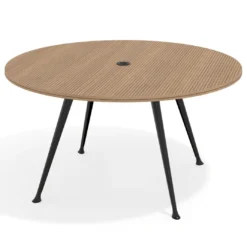Mesa de juntas redonda, diametro 150, patas de aluminio, estructura negra