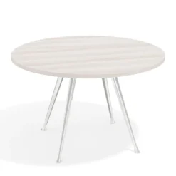 Mesa de juntas redonda, diametro 130, patas de aluminio, estructura cromada