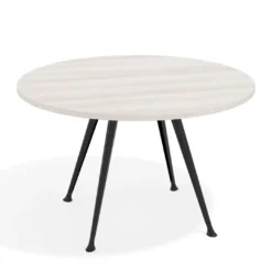 Mesa de juntas redonda, diametro 130, patas de aluminio, estructura negra