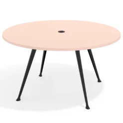 Mesa de juntas redonda, diametro 150, patas de aluminio, estructura negra